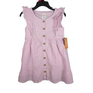 New Gymboree Linen Cotton Dress Pink Sundress with Ruffles Size 2T